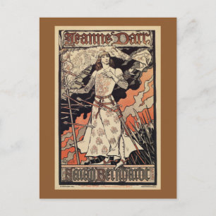 Carte Postale Sarah Bernhardt en tant que Jeanne d'Arc Théâtre v