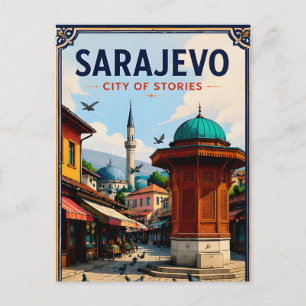 Carte Postale ⛲ Sarajevo Ancien Bazar Monument Voyage Souvenir
