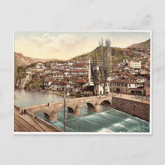 Carte Postale Sarajevo, vue en direction d'Alifakovac (Devant)