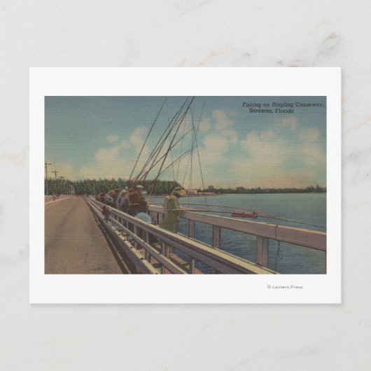 Carte Postale Sarasota, FL - Vue des gens qui pêchent au large (Devant)