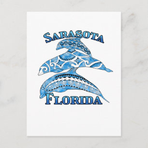 Carte Postale Sarasota Florida Vacation Tribal Dolphins