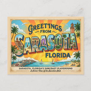 Carte Postale Sarasota Floride – Terrain de jeu Suncoast Vintage