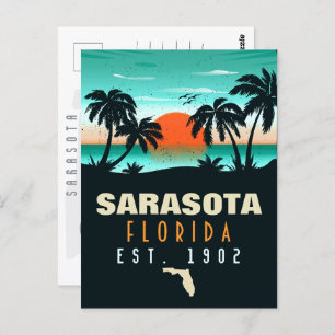 Carte Postale Sarasota Floride Tropical Retro Sunset Souvenirs