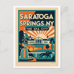 Carte Postale Saratoga Springs NY Voyage Rétro