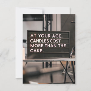 Carte Postale Sarcasme amusant Anniversaire bougies plus vieux