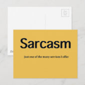 Carte Postale Sarcasme Services (Devant / Derrière)