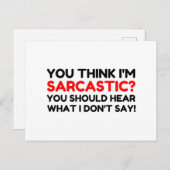 Carte Postale Sarcastique (Devant / Derrière)