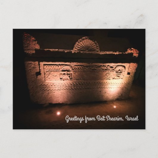 Carte Postale Sarcophage décoré, Israël (Devant)