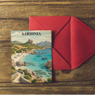 Carte Postale Sardaigne Italie Vintage Paysage Méditerranéen