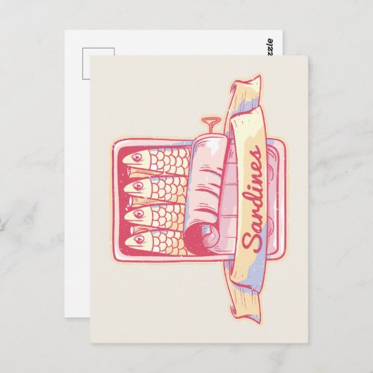 Carte Postale Sardines dans une boîte (Devant / Derrière)