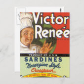 Carte Postale Sardines De Style Norvégien (Devant / Derrière)