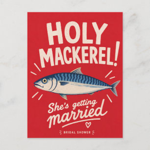 Carte Postale Sardines maquereaux de douche de mariée côtière Pl