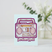 Carte Postale Sardines Rock Funny 80's Stéréo (Debout devant)