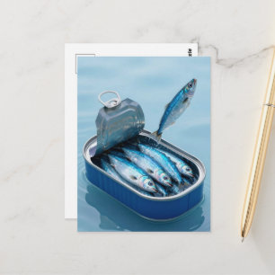 Carte Postale Sardines sauteuses de conserve