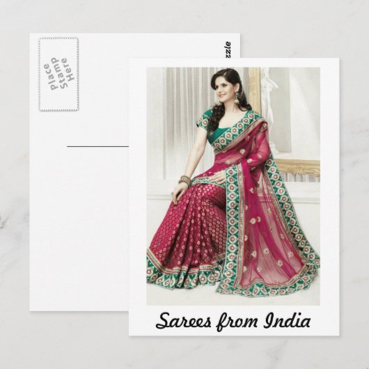 Carte Postale Sarees d'Inde (Devant / Derrière)