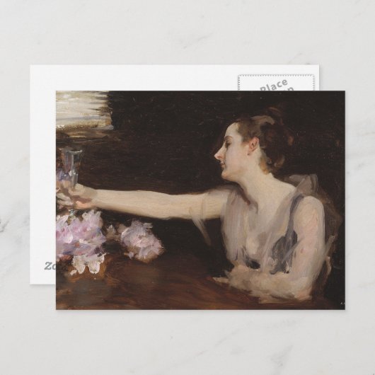 Carte Postale Sargent - Madame Gautreau buvant un toast (Devant / Derrière)
