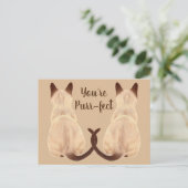 Carte Postale Sasha Siamese Amoureux des chats Back View Vous êt (Debout devant)