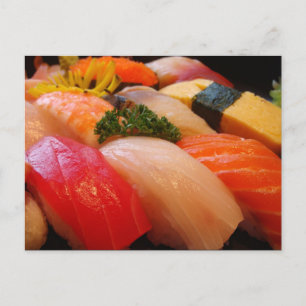 Carte Postale Sashimi en rouleaux japonais photo Japon
