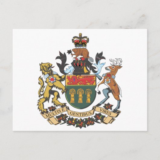 Carte Postale Saskatchewan (Canada) Armoiries (Devant)