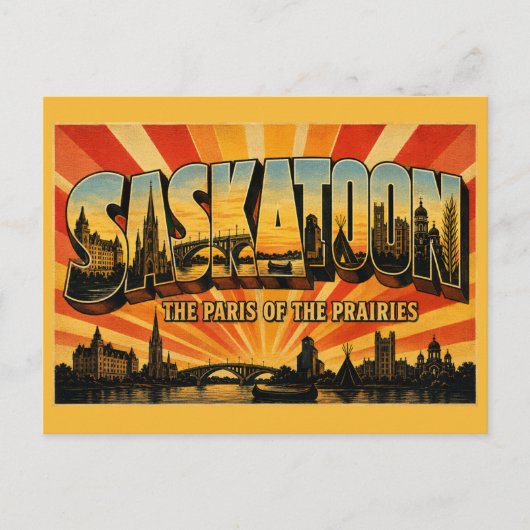 Carte Postale Saskatoon Saskatchewan Paris des Prairies (Devant)
