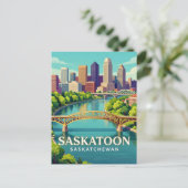 Carte Postale Saskatoon Saskatchewan Prairie Skyline 🌿 (Debout devant)