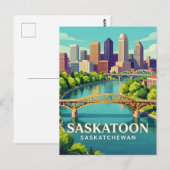 Carte Postale Saskatoon Saskatchewan Prairie Skyline 🌿 (Devant / Derrière)