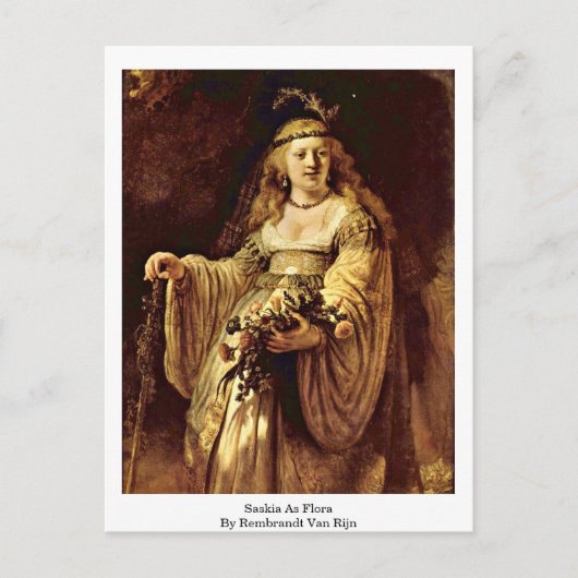 Carte Postale Saskia As Flora Par Rembrandt Van Rijn (Devant)