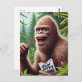 Carte Postale Sasquatch dans une forêt humide (Devant / Derrière)