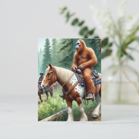 Carte Postale Sasquatch Dirige Un Cheval (Debout devant)