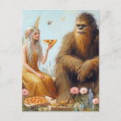 Carte Postale Sasquatch et la date de la pizza fée (Devant)