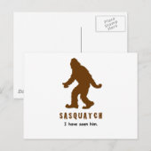Carte Postale Sasquatch - Je l'ai vu (Devant / Derrière)