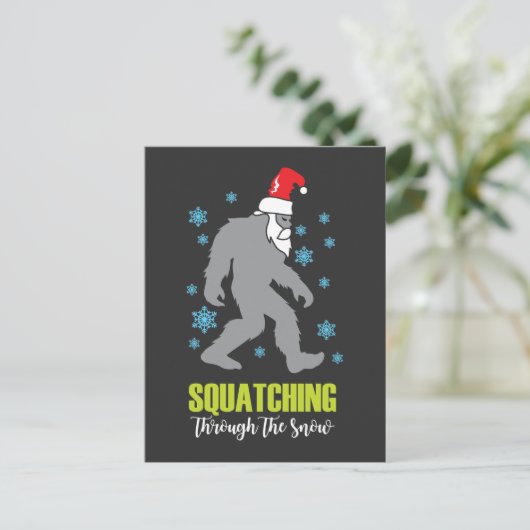 Carte Postale Sasquatch Noël Funny Bigfoot Costume (Debout devant)