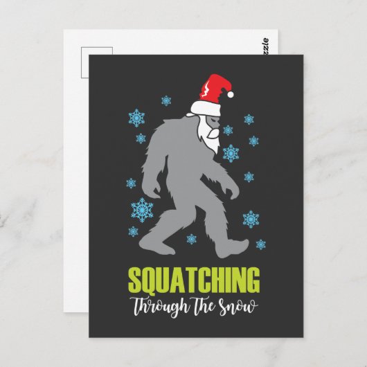 Carte Postale Sasquatch Noël Funny Bigfoot Costume (Devant / Derrière)