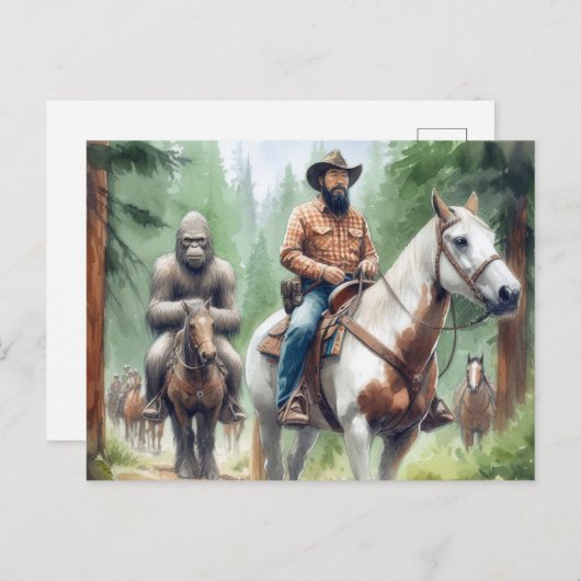 Carte Postale Sasquatch profite d'un circuit (Devant / Derrière)