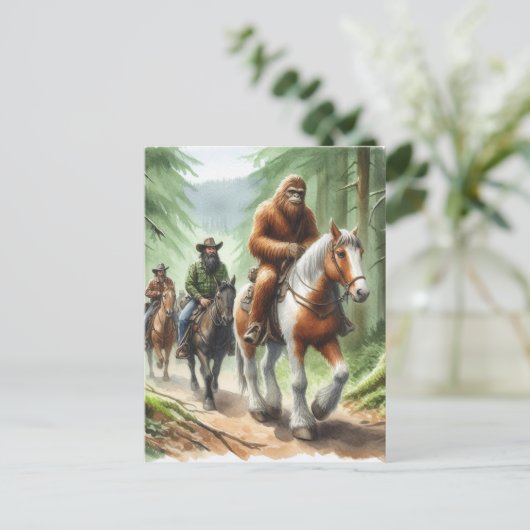 Carte Postale Sasquatch sur un parcours de groupe (Debout devant)