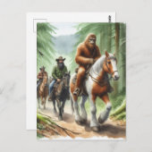 Carte Postale Sasquatch sur un parcours de groupe (Devant / Derrière)