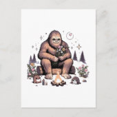 Carte Postale Sasquatch tenant des fleurs (Devant)