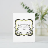 Carte Postale Sassal Floral Frame, Jaune clair (Debout devant)