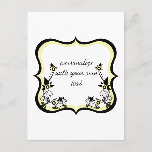 Carte Postale Sassal Floral Frame, Jaune clair (Devant)