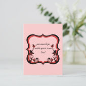 Carte postale Sassal Floral Frame, Rouge (Debout devant)