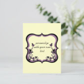 Carte Postale Sassal Floral Frame, Violet (Debout devant)