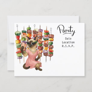 Carte Postale Sassy Cat Selfie à l'invitation de la fête