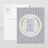 Carte Postale Sassy depuis la naissance (Devant / Derrière)