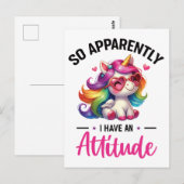 Carte Postale Sassy, j'ai une attitude (Devant / Derrière)