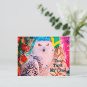 Carte Postale Sassy Owl Valentine's Day Postcard Art original (Debout devant)