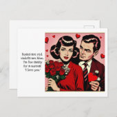 Carte Postale Sassy Vintage Comic Valentine avec citation (Devant / Derrière)