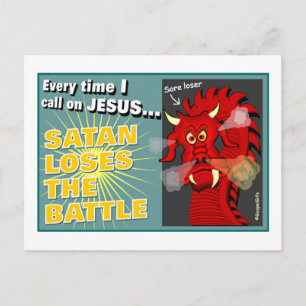 Carte Postale Satan perd le cadeau chrétien de la bataille