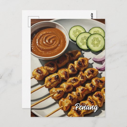 Carte Postale Satay à Penang (Devant / Derrière)