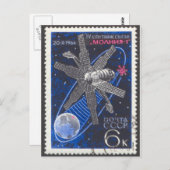 Carte postale Satellite de communication soviétiqu (Devant / Derrière)