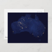 Carte Postale Satellite Les lumières nocturnes d'Australie. (Devant / Derrière)